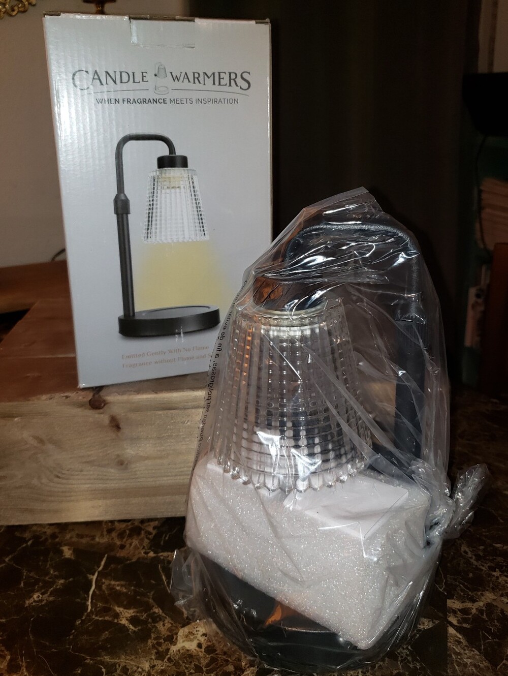 Candle Warmer With Glass Lamp Shade